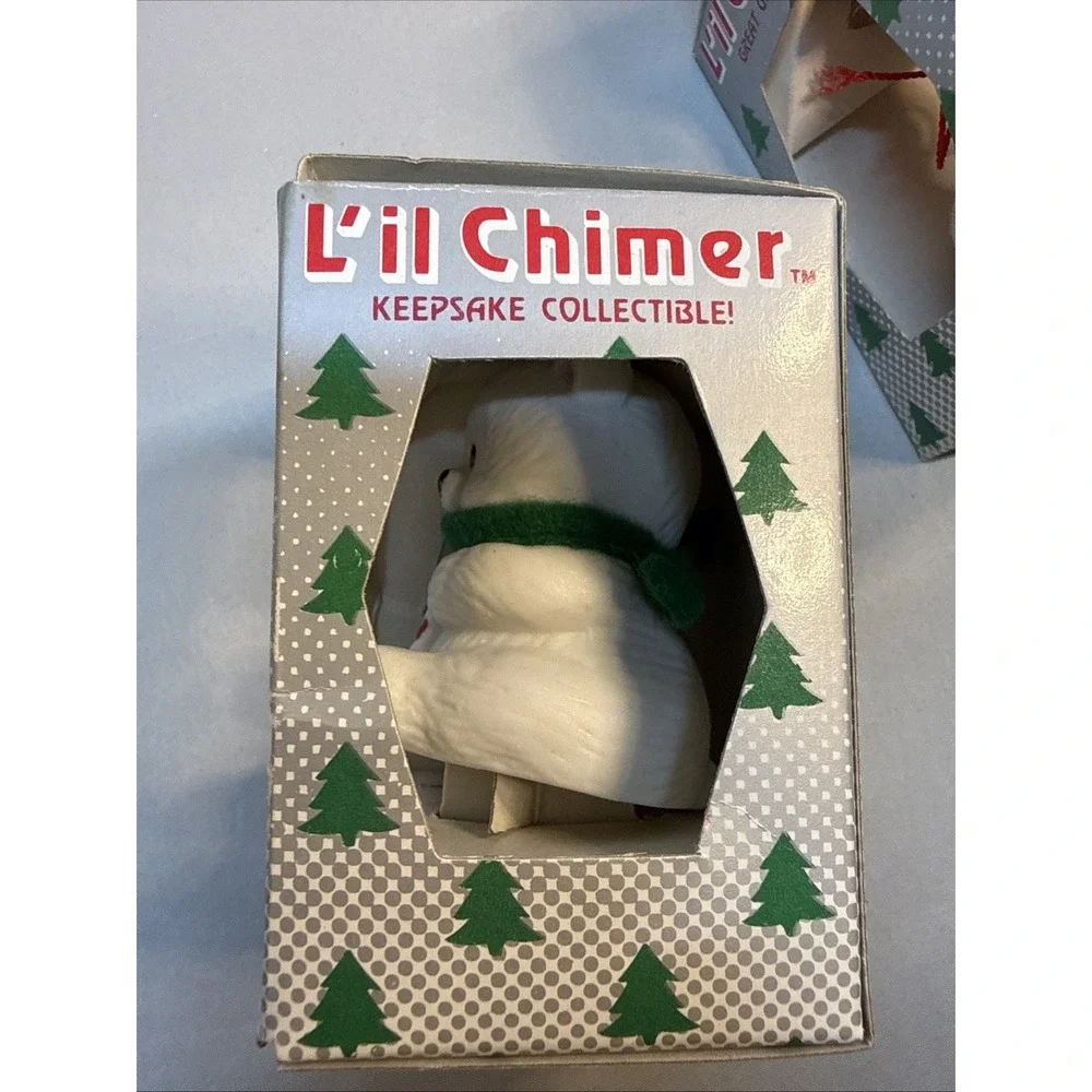 Lot of 4 Vtg Jasco L'il Chimers Christmas Bell Ornaments Porcelain w/ Boxes READ